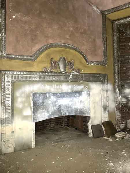 View of fireplace.