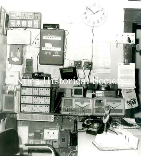 Command center of police station in 1974.