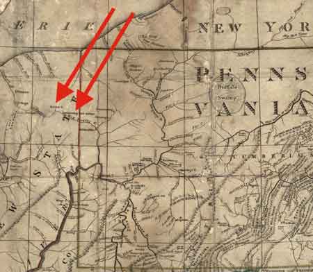 According to the 1787 map attributed to Thomas Jefferson, a salt spring is located somewhere within the city limits of Youngstown, Ohio.