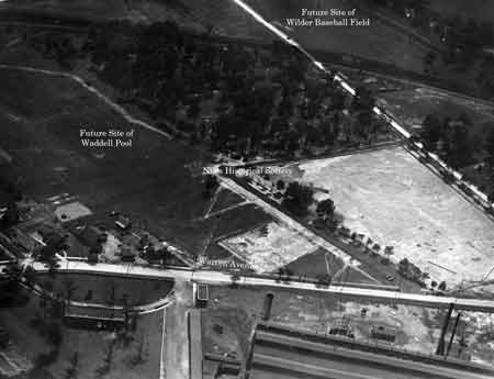 Aerial View of Waddell Park, before the pool was built.