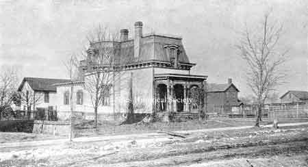 The R.G. Sykes Co. used this picture of the house in their 1898 catalog as an example of their work. It was torn down and a commerical building was erected in its place.