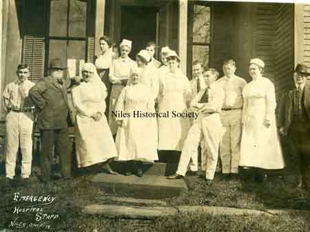 photographs of the hospital staff who assisted patients at 923 Robbins during the 1918 Spanish Influenza pandemic.