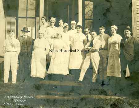 photographs of the hospital staff who assisted patients at 923 Robbins during the 1918 Spanish Influenza pandemic.