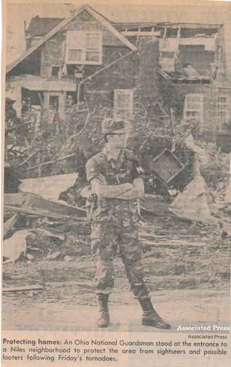 National Guard stands at entrance to Niles neighborhood
