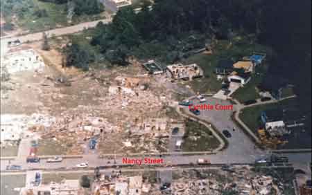 Aerial view of Nancy Street and Cynthia Court