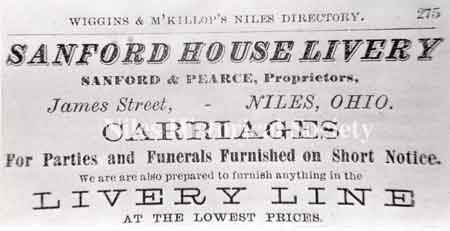 Advertisement for Sandford House Livery.