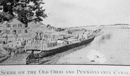 A drawing of the Ohio - Pennsylvania canal taken from the Joseph Butler book; "Men & Events"