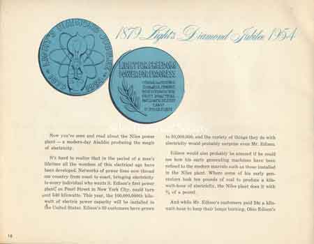 The 1954 Diamond celebration of Thomas Edison's incandescent light bulb brochure