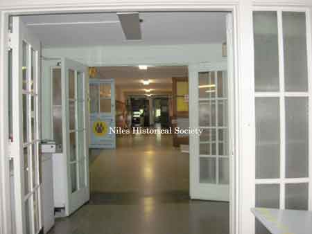 Looking north down first floor hallway