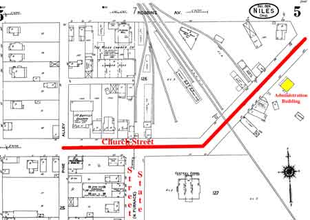 Location of Administration Building, 1924-1970.