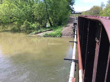 Mosquito Creek flowing under the PRR bridge.