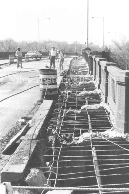 Picture taken during the 1981 renovation of the Main Street Viaduct.