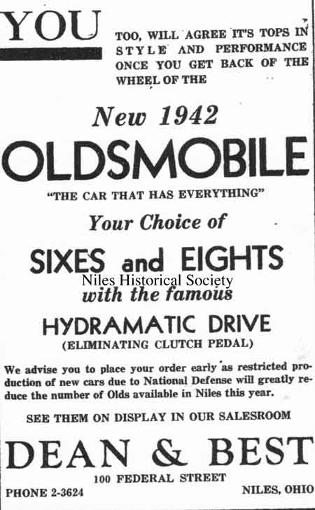 1942 Oldsmobile ad