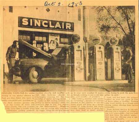 Park Avenue Sinclair Service Station, 1953.