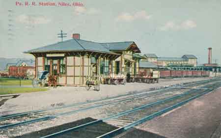 A view of the Pennsylvania RR freight station, which was located on South Main Street near the river.