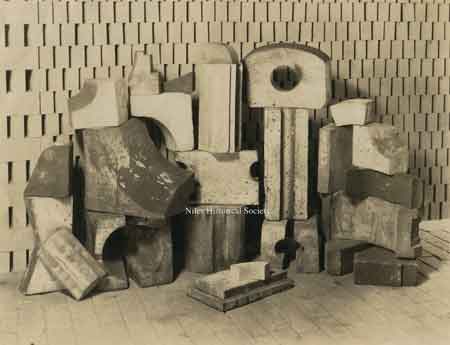 1924 photograph of Niles Firebrick samples.