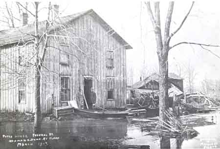 Damage to the Pitts house located on East Federal Street right by Mosquito Creek.