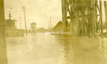 A photo of the South Main water tower, located on Water Street, on the right.