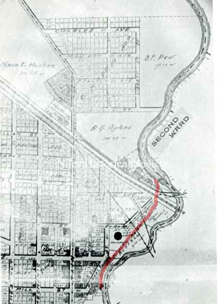 An undated map of Niles showing the area east of Robbins Avenue.