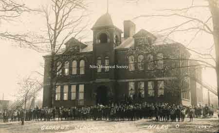 Built in 1896, this picture shows the Cedar Street School and the addition that was completed in 1905.
