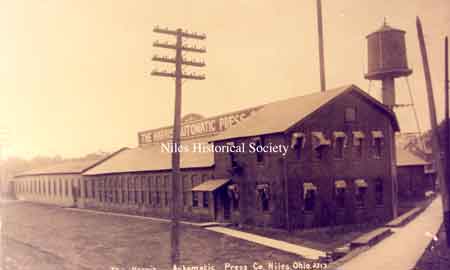 The Harris Automatic Press plant was constructed in 1904 with a Board of Trade grant of $1500.00 and a free site.