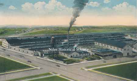 This is an architect's rendering of suggested expansion of the Harris Automatic Press Co., Niles Plant, which never occurred.