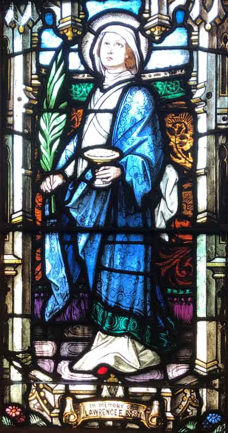 Mt. Carmel Church windows are adorned with stain glass artwork that the families donated.