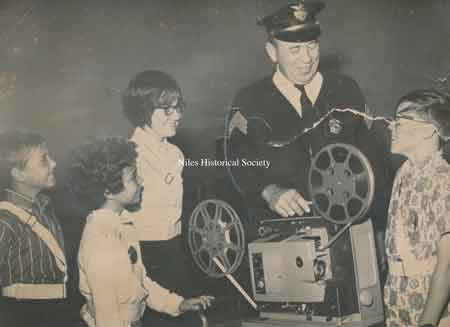 Officer John Scott working with the students on the School Safety forces. Photo 1968