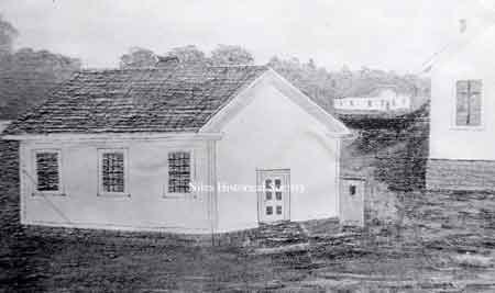 Drawing of 'White School House'.
