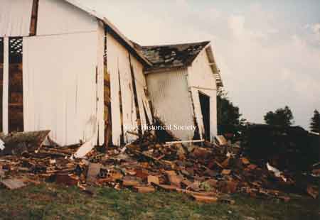 The big barn after the 1985 Tornado.