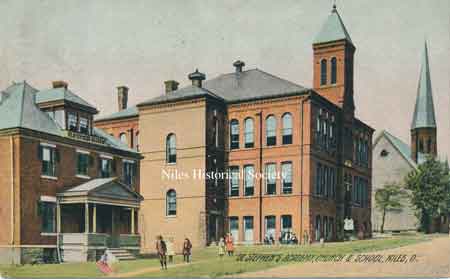 St. Stephen's Roman Catholic Church, Academy and School as it appeared in 1905.S