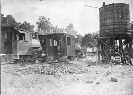 The new B&O railroad at Crow Orchard about 1902. The RR was constructed in 1902 and its landfill covered the historic Salt Springs which attracted early settlers to the valley.