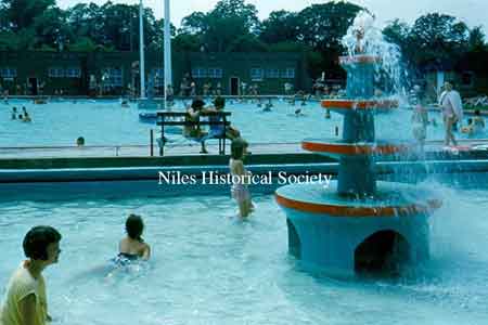 View of Niles City Pool in Waddell Park.