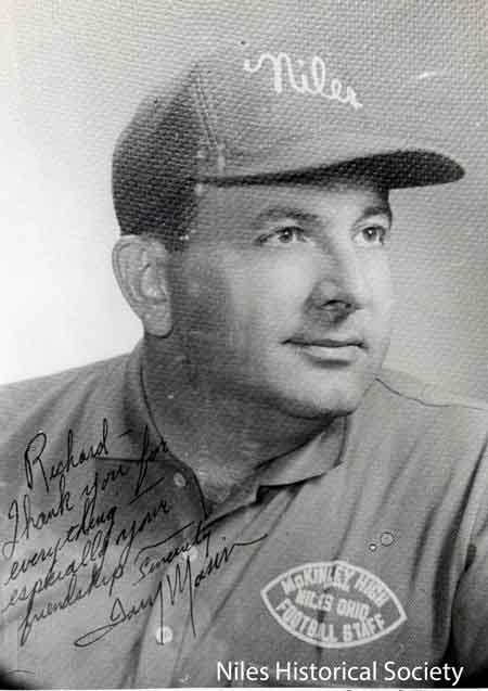 Photo of Tony Mason, that hung in the Coach’s Hallwa,y signed by Coach Mason thanking Richard Alberini for everything, especially his frindship.