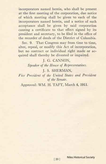Page of the proposal to build a monument and memorial to William McKinley at Niles, Ohio, the place of his birth. 