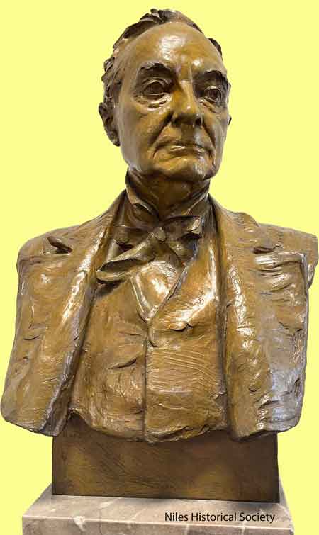 bronze bust of Joseph Green Butler on display at the McKinley Memorial.