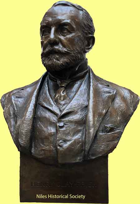 the bronze bust of Henry Clay Frick as seen in the library section of the McKinley Memorial today.