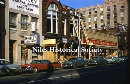 Bank with demolition for drive-thru, early 60's