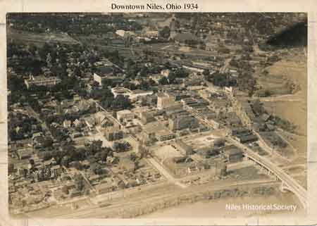 1934 aerial view of Downtown Niles.