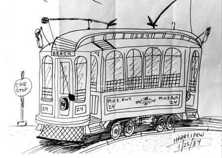 Mahoning Valley Railway cartoon by Harry Loew.