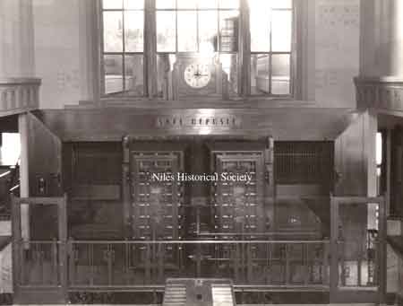 Photograph taken of the safety deposit vault in the Niles Trust Company.