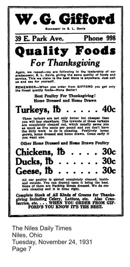 Gifford quality foods advertisement