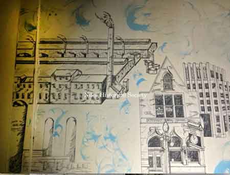 Mural was drawn by Mario Bertolini, a Niles Art teacher.