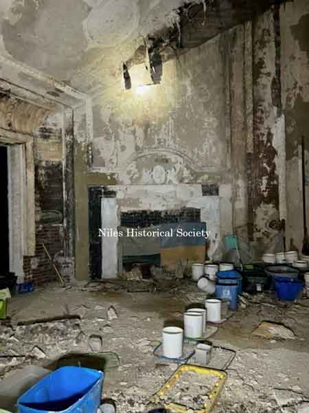 View of second fireplace.