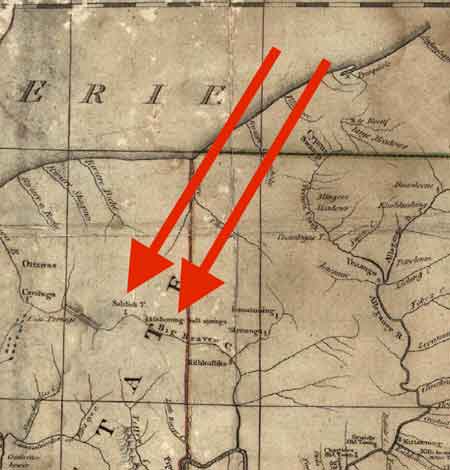 According to the 1787 map attributed to Thomas Jefferson, a salt spring is located somewhere within the city limits of Youngstown, Ohio.