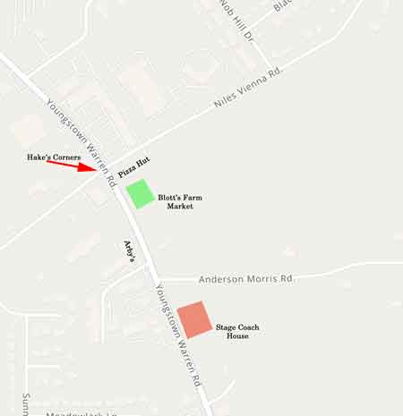 The stagecoach house, known as Westview, is red near the intersection of Anderson-Morris Road and State Route 422.